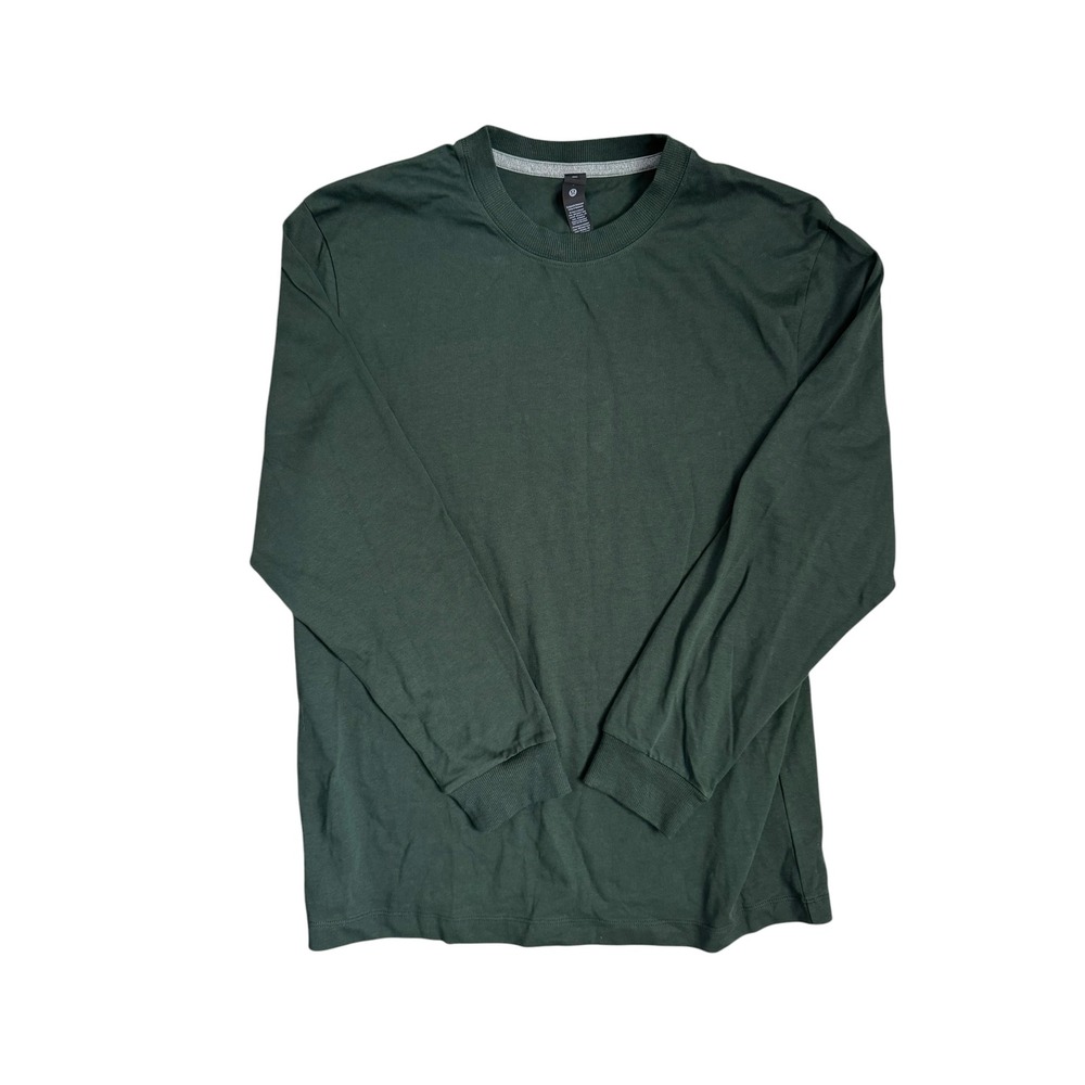 Lululemon‎ Fundamental Long Sleeve Shirt Mens Small Green LM3FBTS Cotton Blend